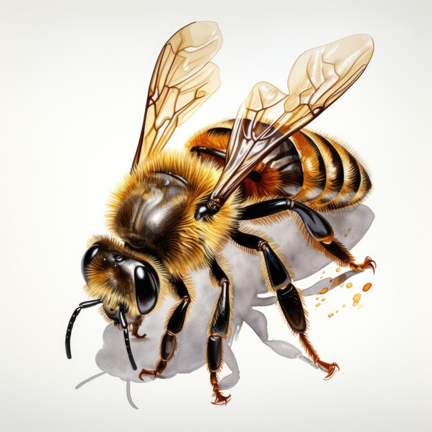 Foto acuarela ilustración de abeja generativo ai