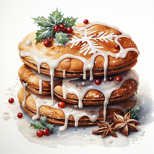 Acuarela_Ilustración_de_una_Galleta_Navidad_aislado