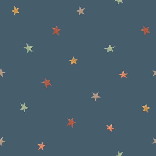 Acuarela Navidad de patrones sin fisuras estrellas escandinavas sobre fondo azul Ilustraciones hechas a mano imprimir Para tarjetas de diseño sábanas papel pintado casos diseño carteles tela textil