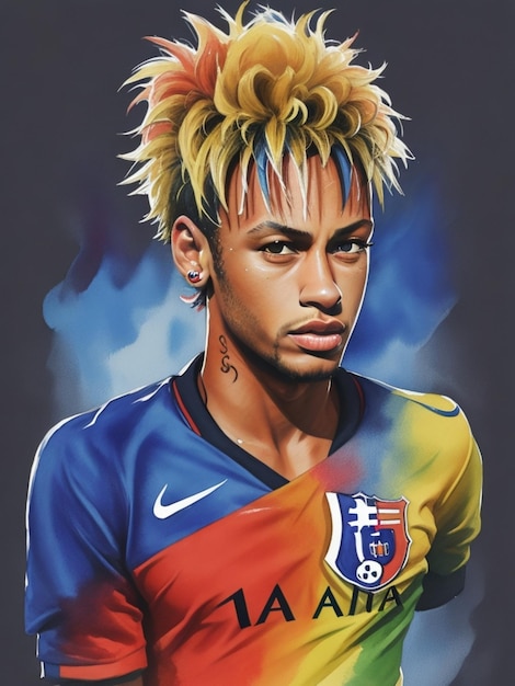 Foto acuarela neymar júnior