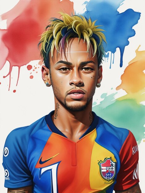 Acuarela neymar júnior