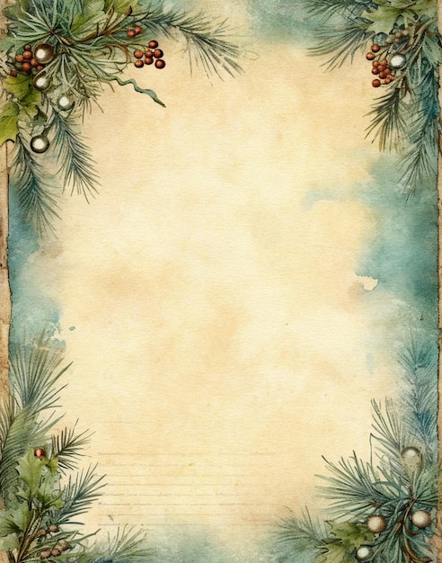 acuarela papel vintage navidad carta en blanco libro de recortes papel navidad