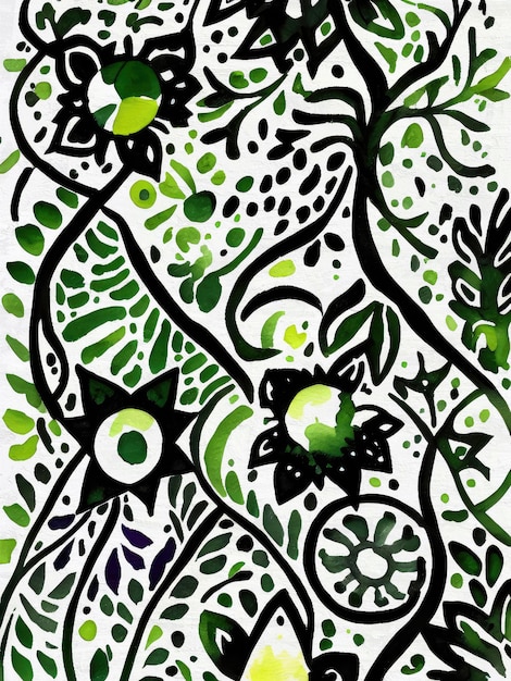 Acuarela patrón floral reproducción de pintura artística