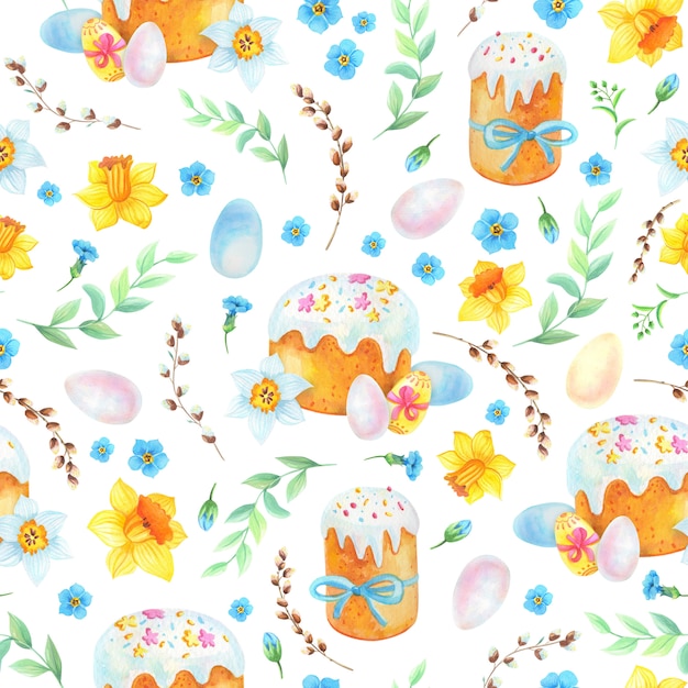 Acuarela de patrones sin fisuras Pascua