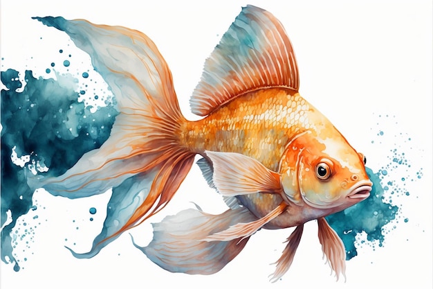 Acuarela pintura goldfish vector ilustración Generativa Ai