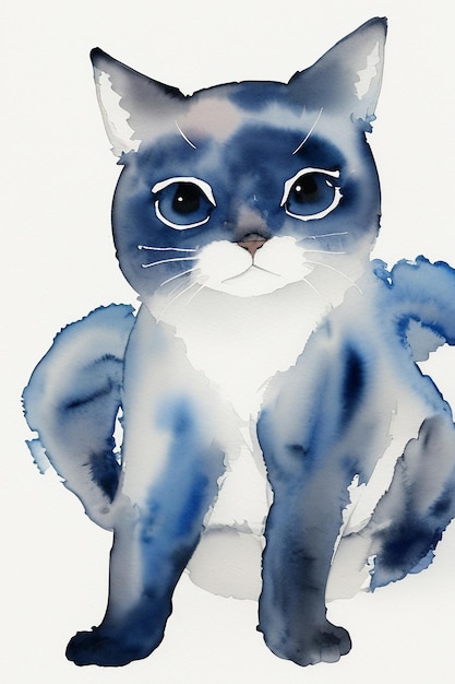 Acuarela salpicadura tinta azul imagen de fondo hermoso color pintura efecto mancha fondo simple