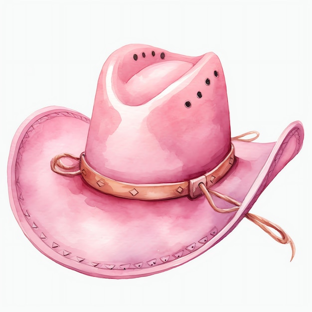 acuarela sombrero de vaquero rosa del oeste salvaje del oeste vaquero del desierto ilustración clipart