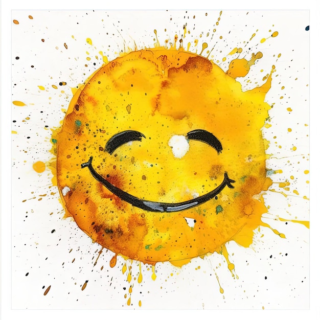 Acuarela sonrisa amarilla Ilustración AI GenerativexA