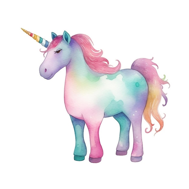 acuarela unicornio