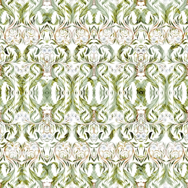 Acuarela vintage abstracto floral de patrones sin fisuras textura azulejos árabes