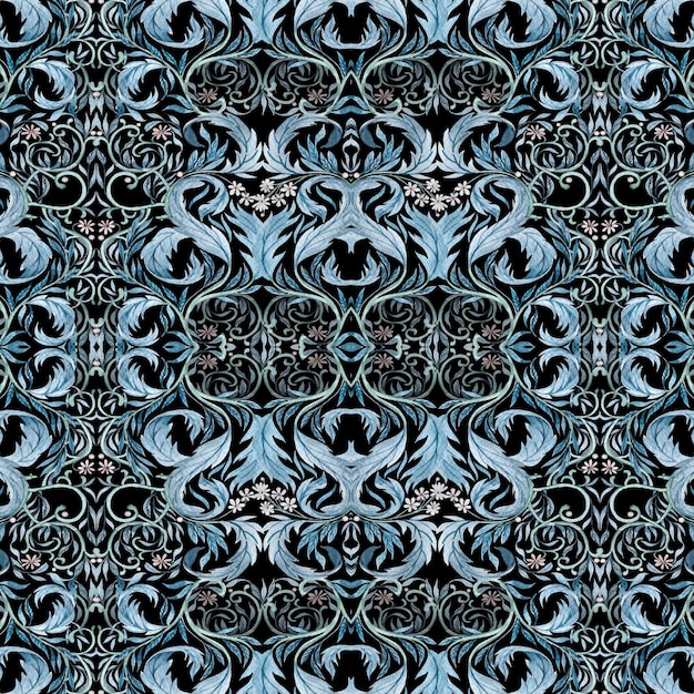 Acuarela vintage abstracto floral de patrones sin fisuras textura azulejos árabes