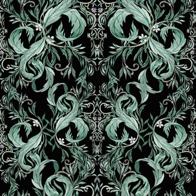 Acuarela vintage abstracto floral de patrones sin fisuras textura azulejos árabes