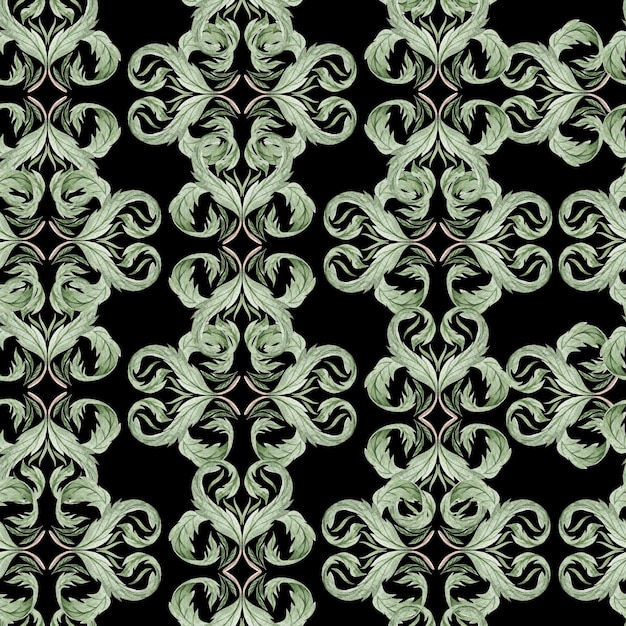 Acuarela vintage abstracto floral de patrones sin fisuras textura azulejos árabes