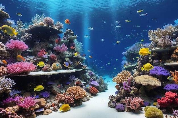 Acuario submarino de arrecifes de coral