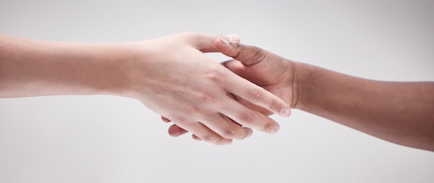 Acuerdo de solidaridad y personas que se dan la mano por la diversidad colaboración o respeto por el apoyo social Asociación amigos y apretón de manos para el acuerdo de paz conexión y introducción de la comunidad