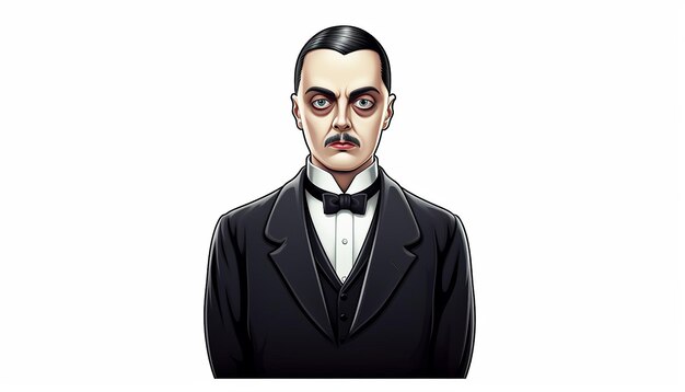 Foto addams family sticker einfacher weißer hintergrund comic