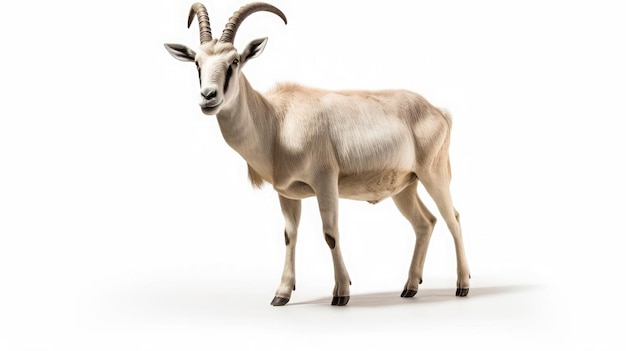 Foto addax en fondo blanco fotografía hiperrealista muy detallada de alta resolución