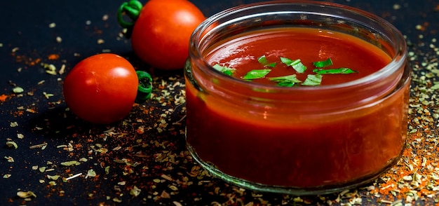 aderezo de ensalada de tomate rojo