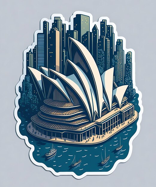 adesivo da Ópera de Sydney Imagem paisagem de Sydney Generative Ai