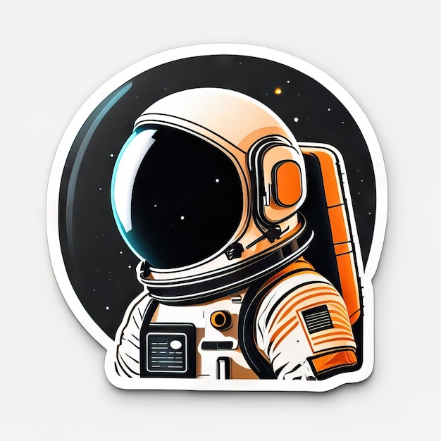 Adesivo de astronauta com roupas e capacete