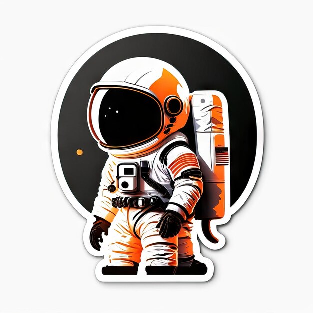 Foto adesivo de astronauta com roupas e capacete