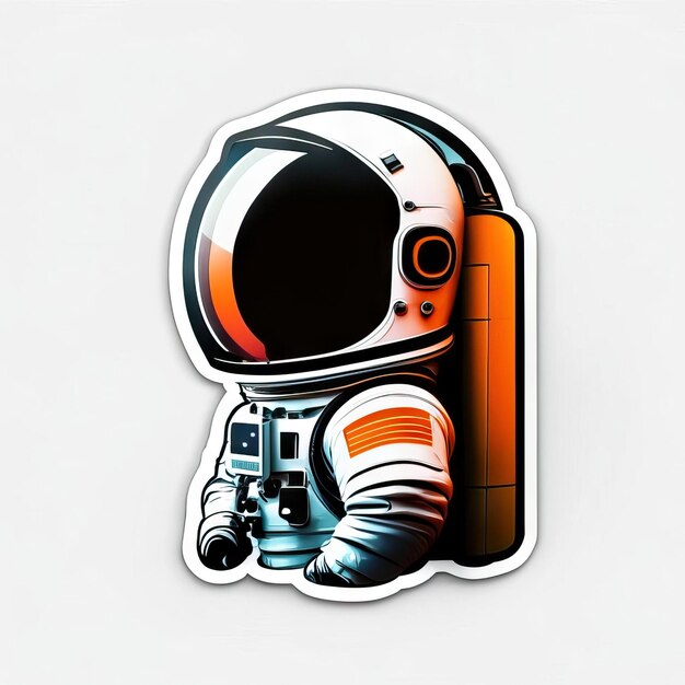 adesivo de astronauta minimalista