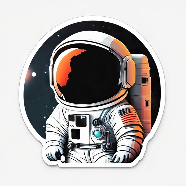 adesivo de astronauta minimalista