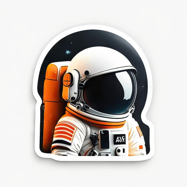 adesivo de astronauta minimalista