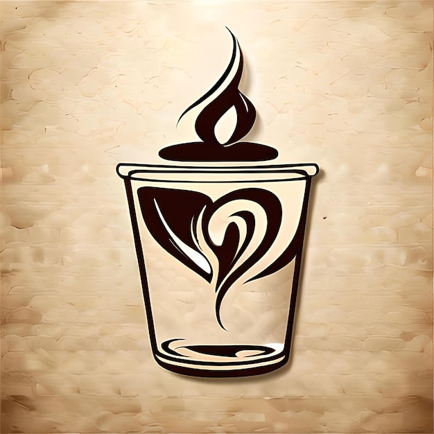 adesivo de café copo de café com salpicos logotipo 2D