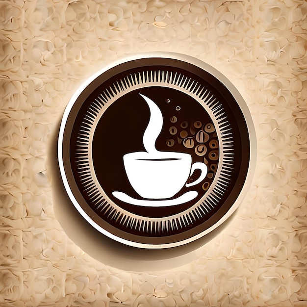 Foto adesivo de café copo de café com salpicos logotipo 2d