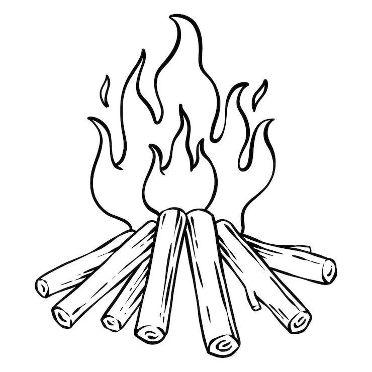 Foto adesivo de chama de fogueira flamejante