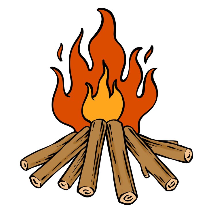 Foto adesivo de chama de fogueira flamejante