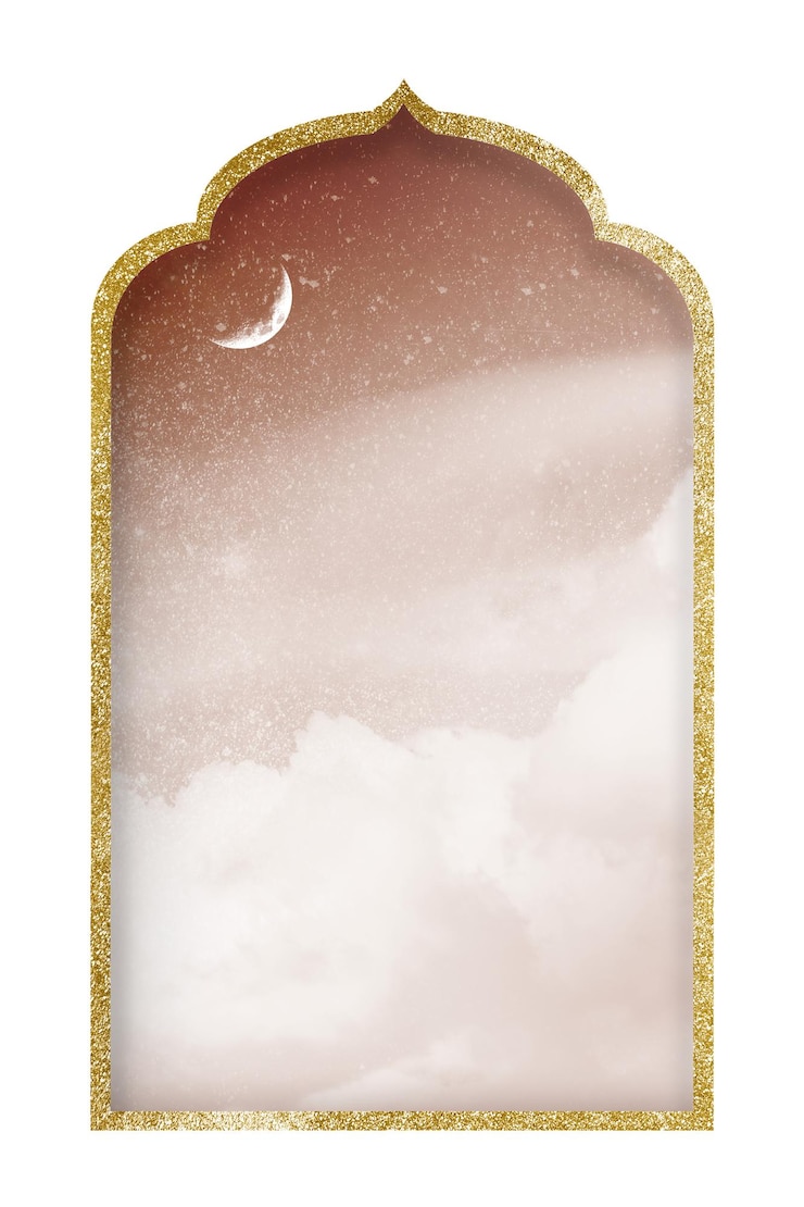 Foto adesivo de design islâmico png de ouro festivo em fundo transparente