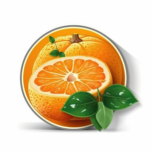 Adesivo de fruta laranja gerado ai