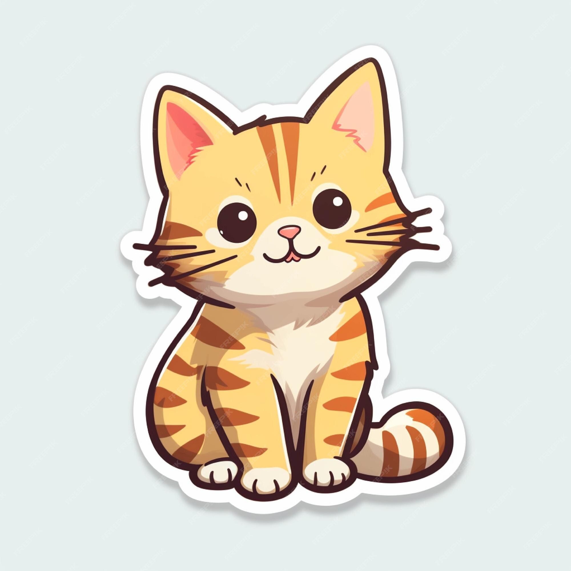 Gato Desenho Animado Fofo Adesivo Gatinho PNG , Desenho Animado, Adesivo De Gato  Fofo, Gatinha Imagem PNG e PSD Para Download Gratuito