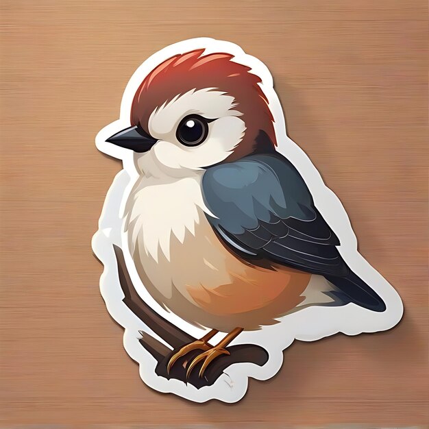 Foto adesivo de ícone de pássaro bonito de alta qualidade em design vetorial minimalista