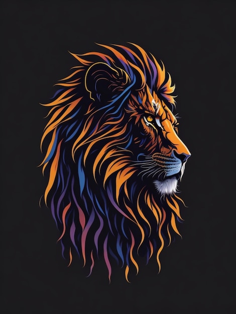 adesivo de leão para design de camiseta