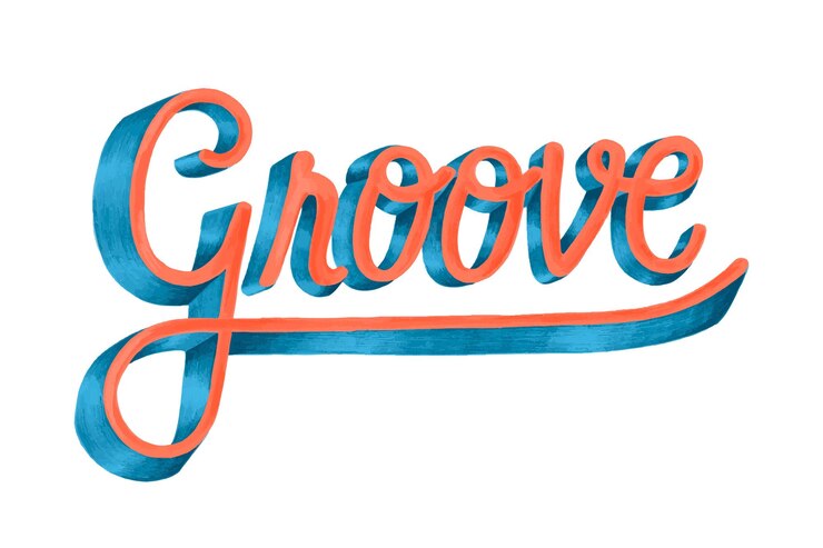 Foto adesivo de palavra de tipografia png groove