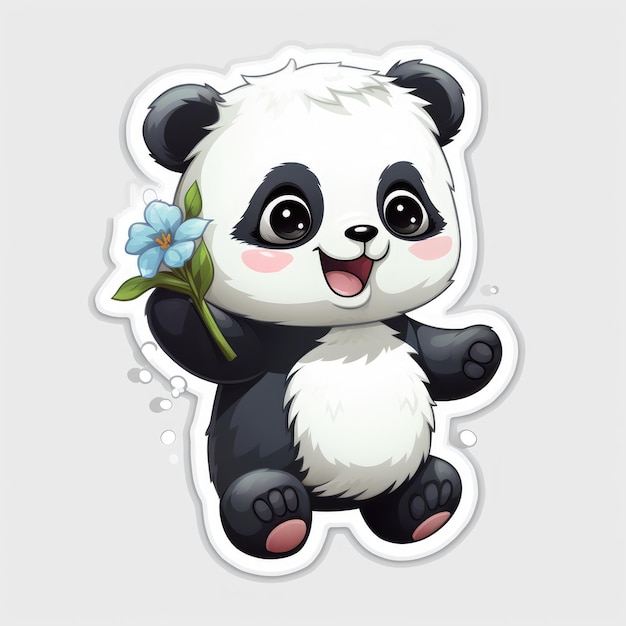 adesivo de panda fofo