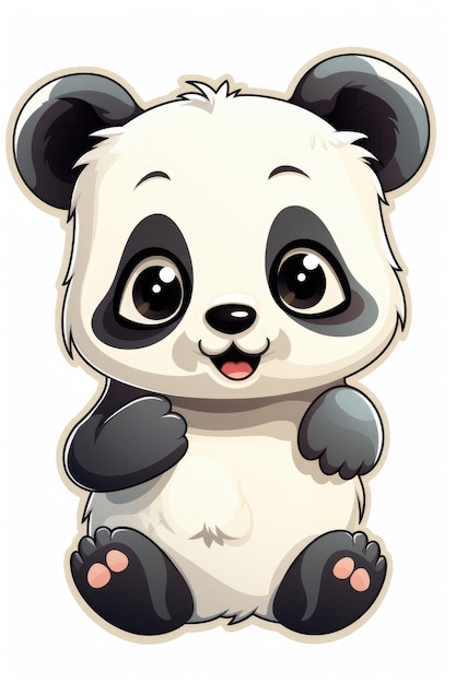 adesivo de panda kawaii fofo