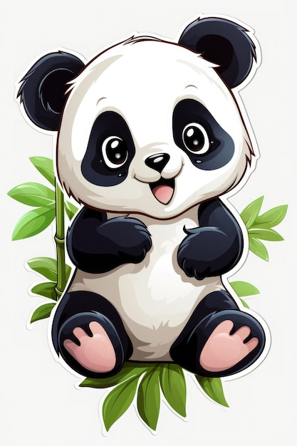 adesivo de panda kawaii fofo