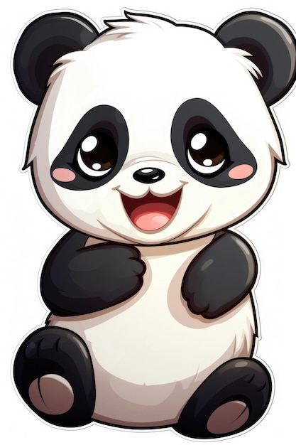 Foto adesivo de panda kawaii fofo