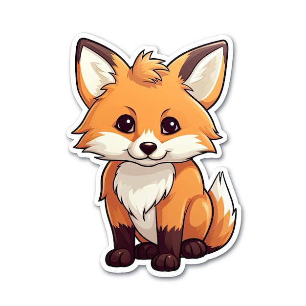 adesivo de raposa de desenho animado bonito Ilustração vetorial de uma raposa bonita