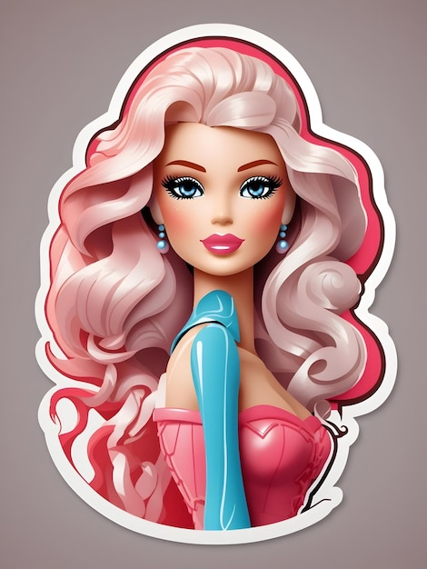 Adesivo de vetor de boneca Barbie