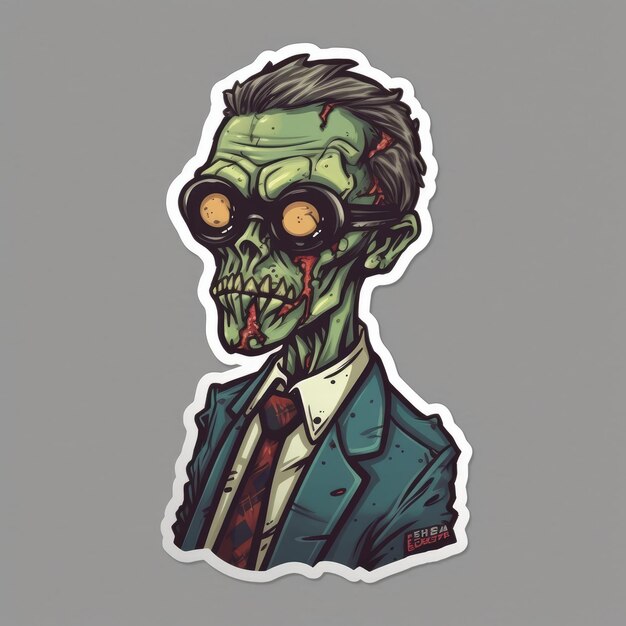 adesivo de vetor zumbi ceo