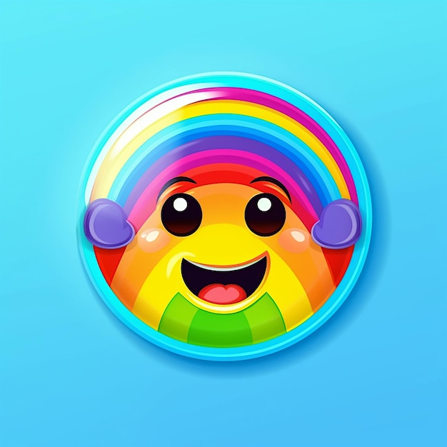 Adesivo Emoji Sorriso Arco-íris