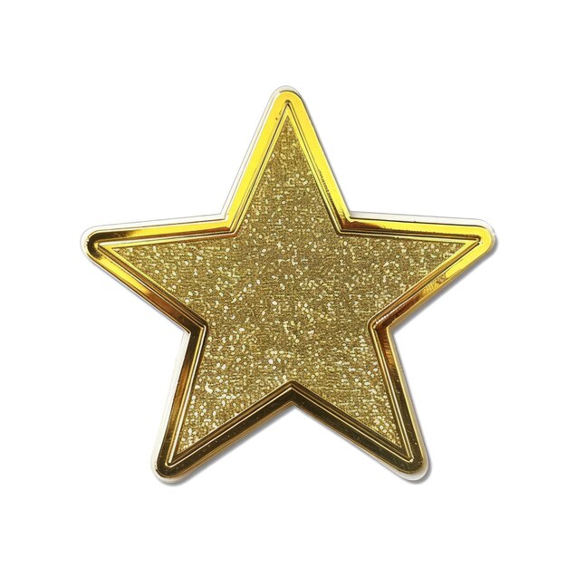 adesivo isolado de estrela dourada celebrando a aprendizagem e as conquistas com um objeto de estrela dourada