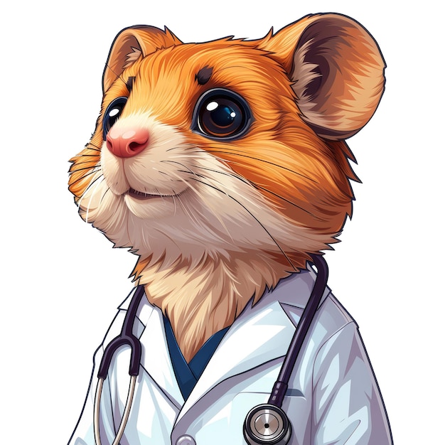 adesivo kawaii rato rato toupeira hamster usando chapéu desenho de mascote vetor