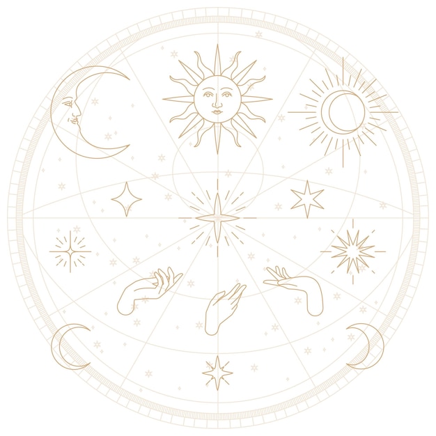 adesivo png celestial dourado em fundo transparente