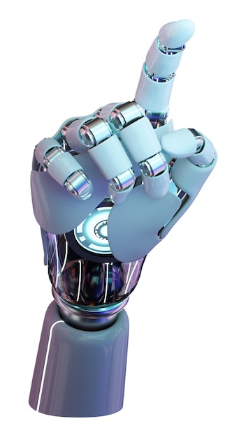 adesivo png de mão robótica fundo transparente